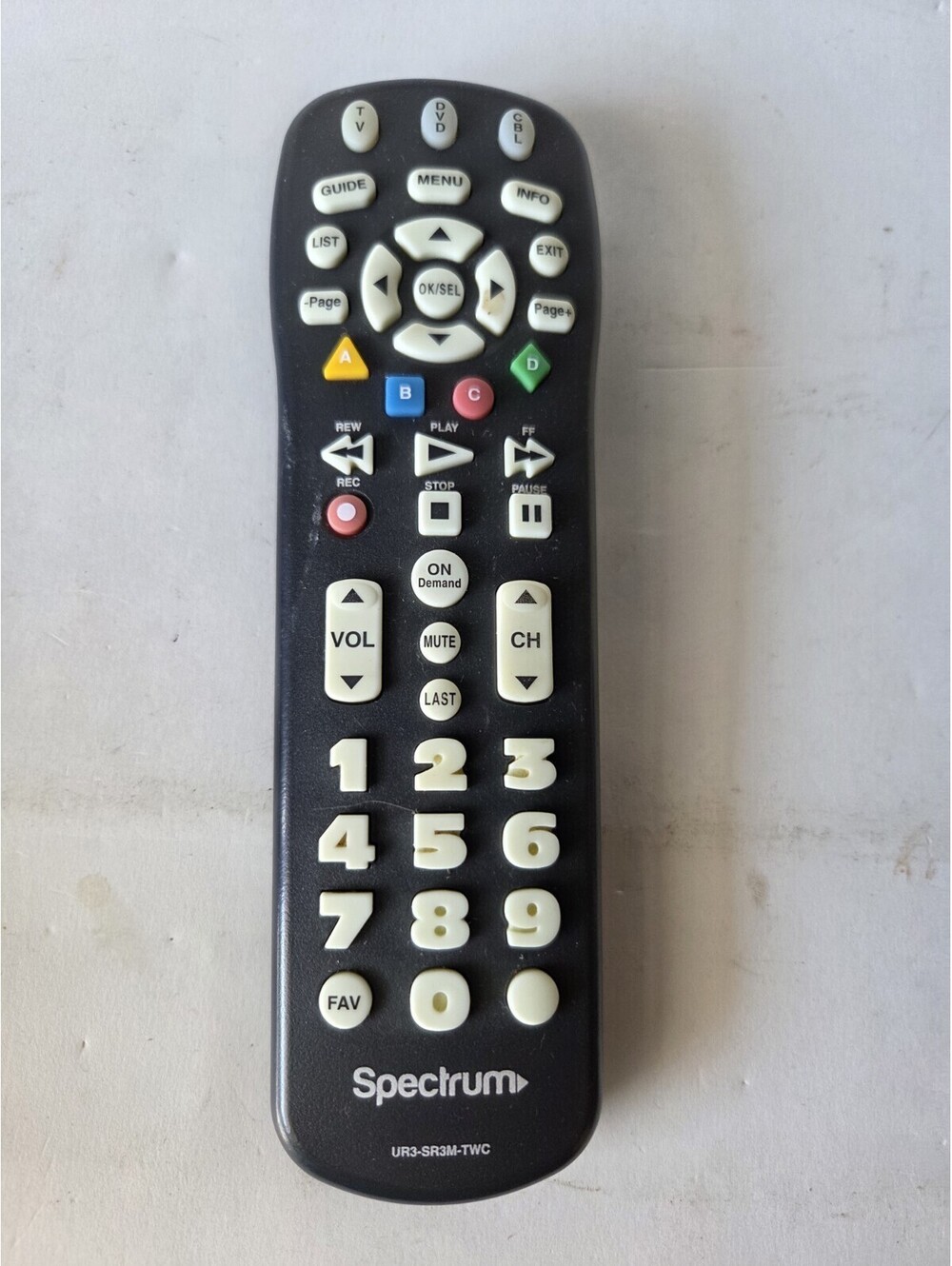 Spectrum Universal Remote Control UR3-SR3S-TWC Works Perfect A6
